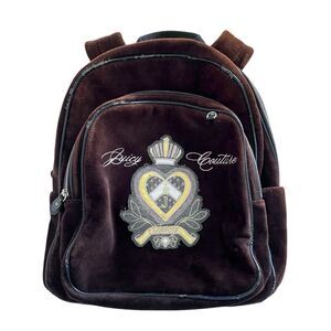 Juicy Couture Y2K Brown Velvet Backpack